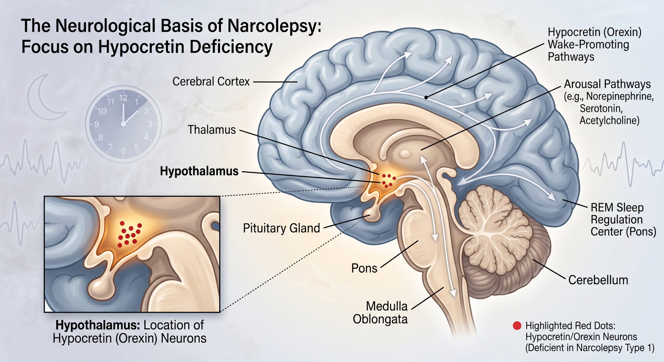 what part of the brain does narcolepsy affect